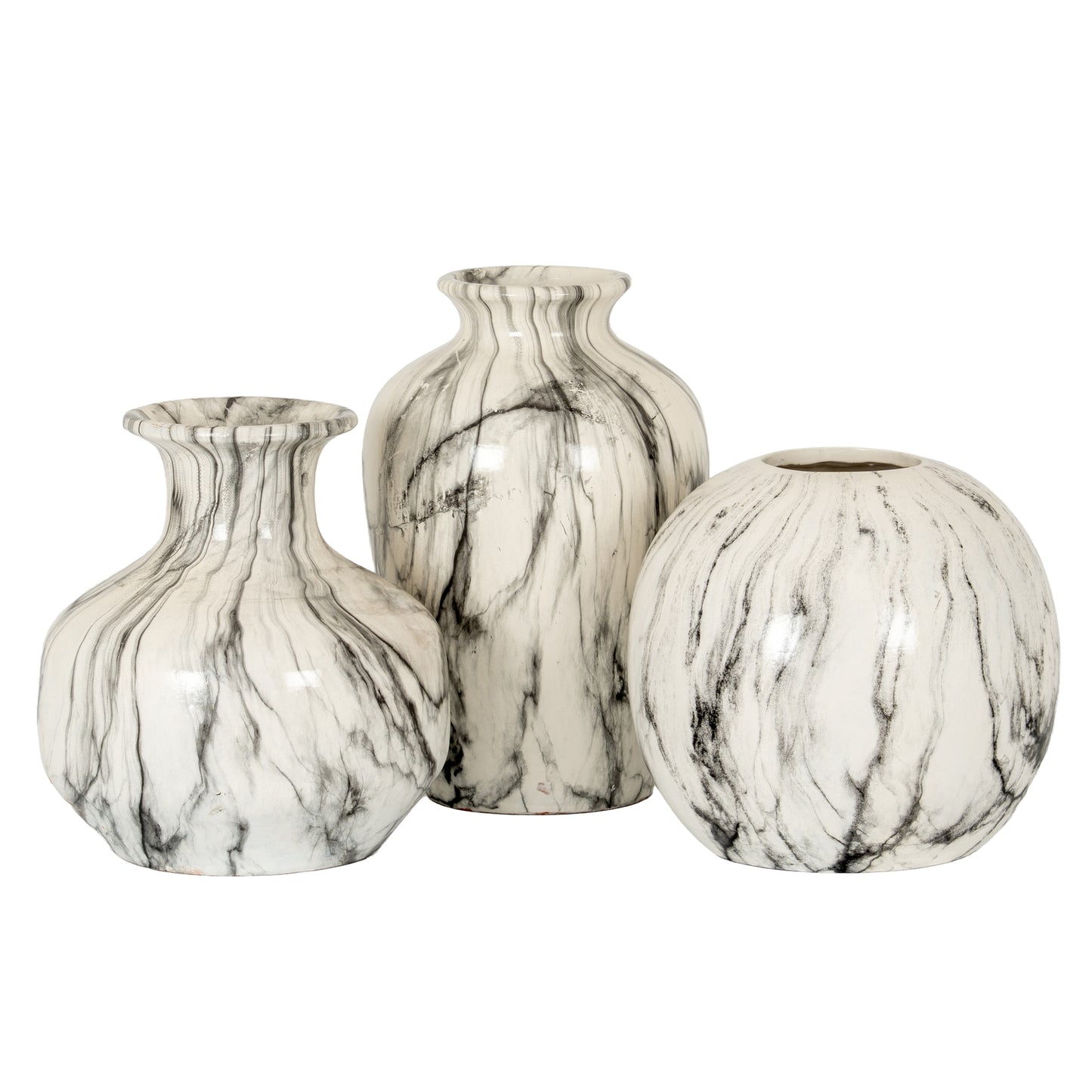 Marble Effect Squat Vase