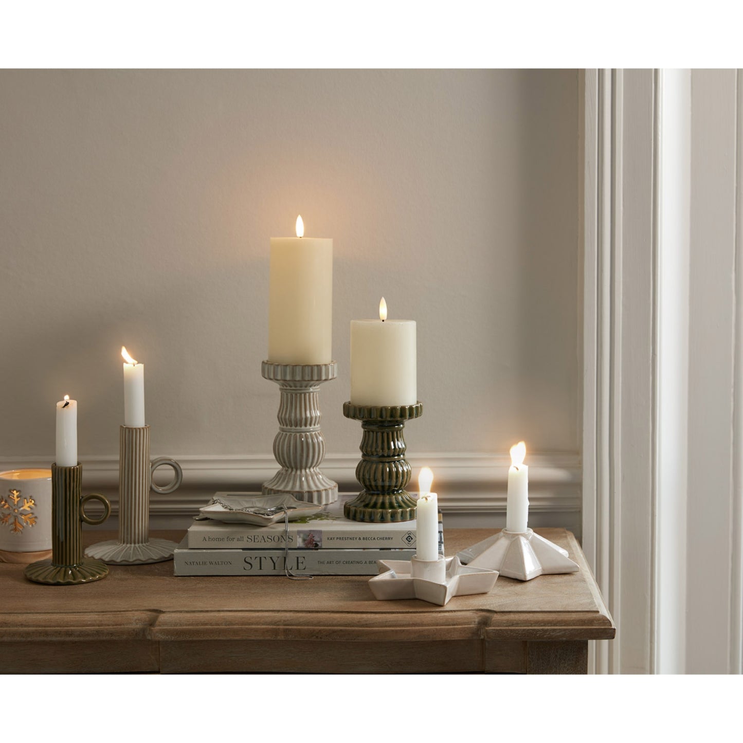 Alora Ceramic Angled Star Candle Holder
