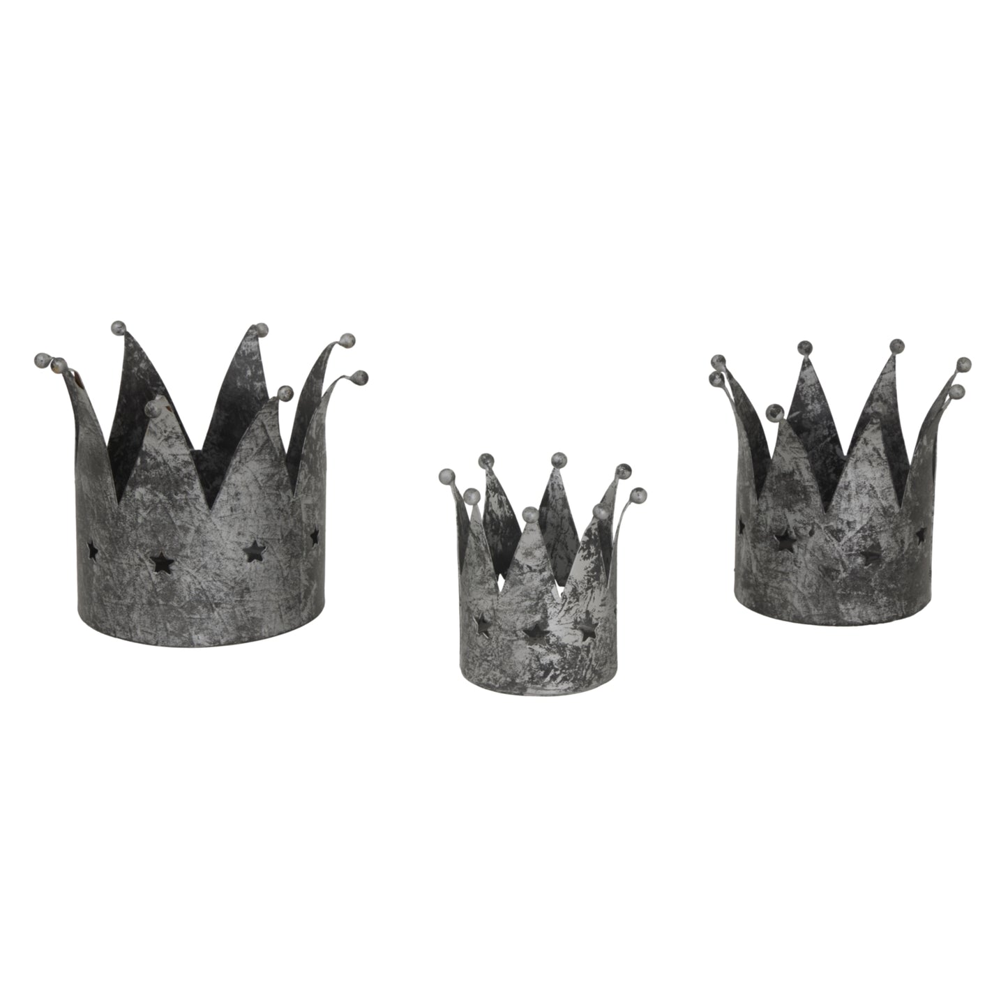 Antique Silver Crown Tealight Holder