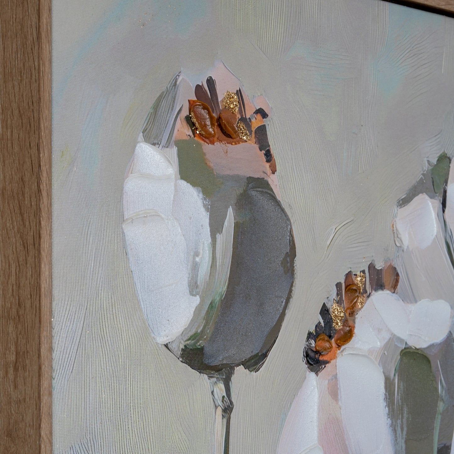 Poppy Heads Hand Painted Canvas in Frame