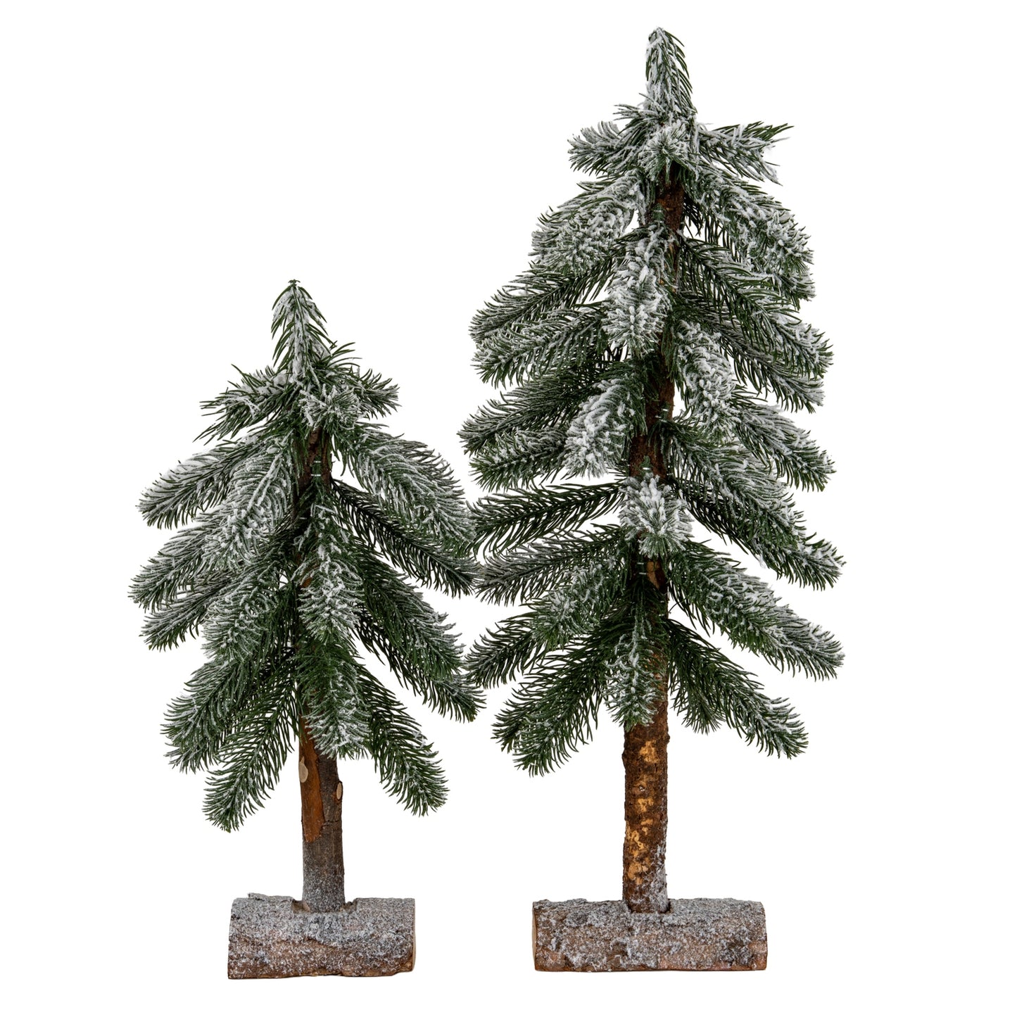 Medium Snowy Pine Tree On Wooden Stand