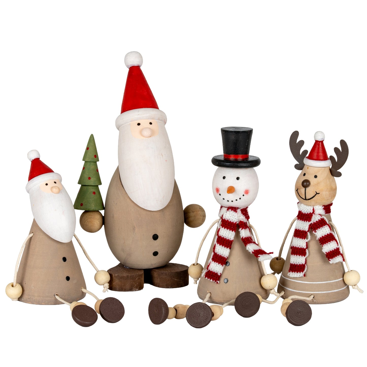 Wooden Jolly Sitting Snowman Decoration
