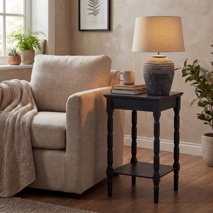 Amalfi Grey Stone Carved Lamp