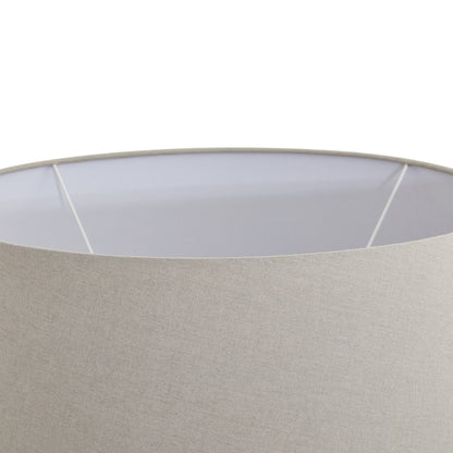 Amalfi Grey Round Table Lamp With Linen Shade