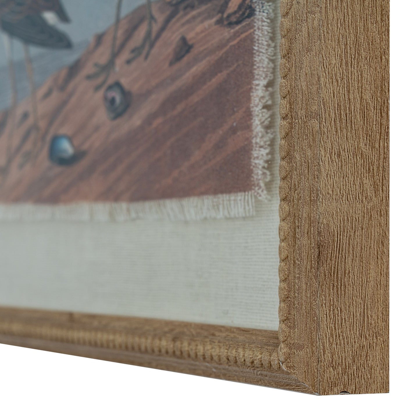 Flora & Fauna Collection Sandpipers On Linen In Beaded Frame