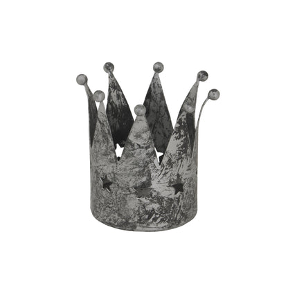 Antique Silver Crown Tealight Holder