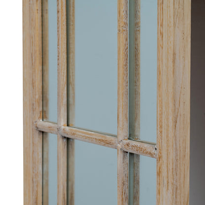 Washed Wood Tall Arched Window Mirror
