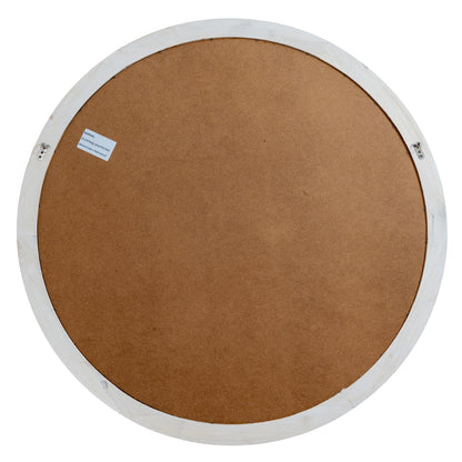 Washed Wood Round Window Mirror