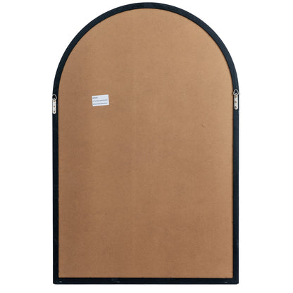 Black Wood Arched Window Mirror
