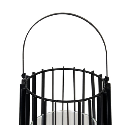Lynk Large Lantern With Handle And Glass Candle Holder