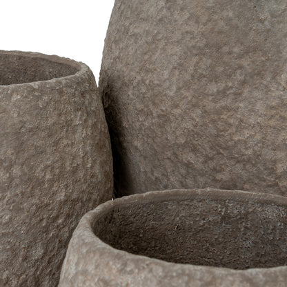 Umber Pot Belly Set Of 3 Planters