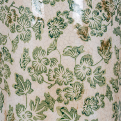 Large Green Clover Tall Olpe Vase