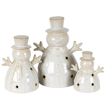 Alora Ceramic Small Snowman With LED Light